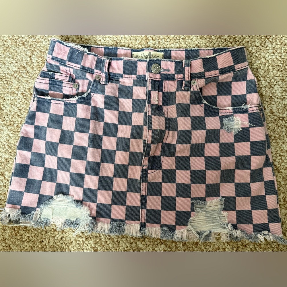 VGUC free people checkered skirt size 4